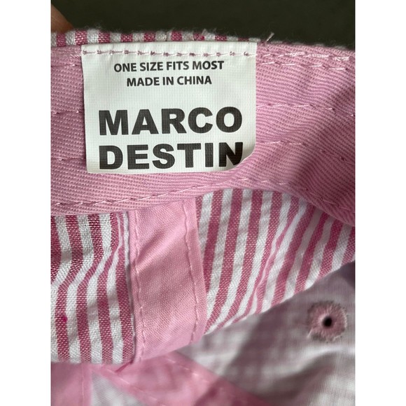 Destin, Florida Pink White Striped‎ Ball Cap Hat Adjustable Baseball - Picture 4 of 6